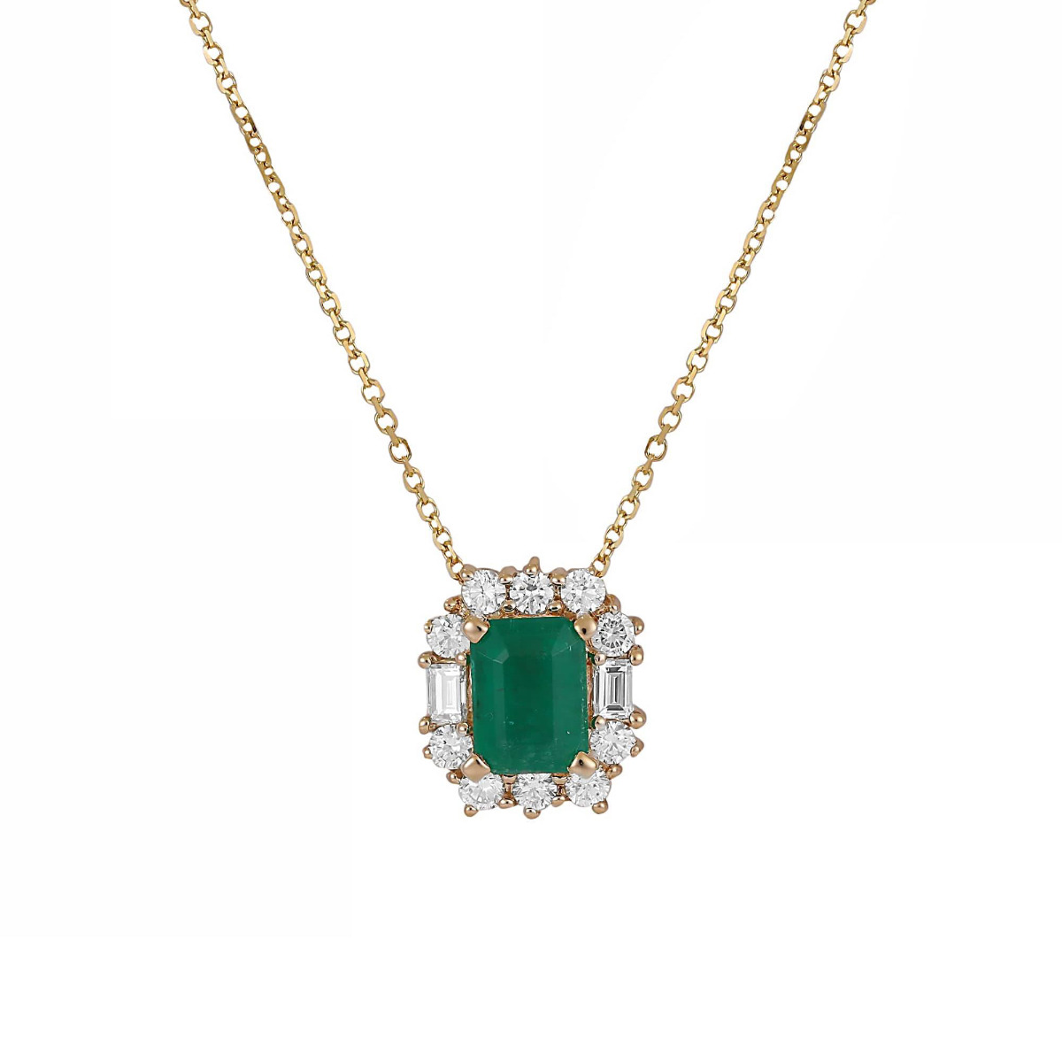 London Collection Gold Gemstone Halo Pendant Necklace