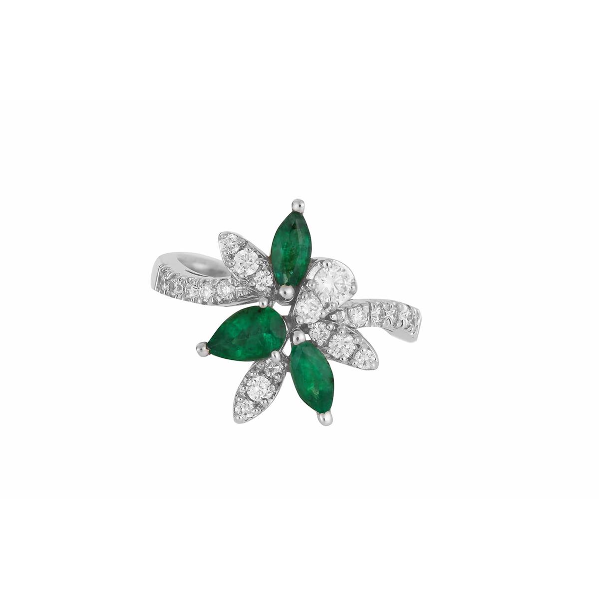 London Collection White Gold Gemstone Cluster Ring 