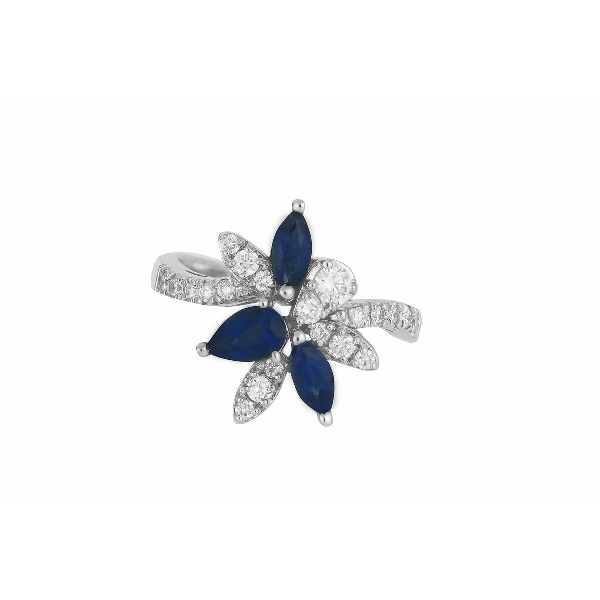 London Collection White Gold Gemstone Cluster Ring 