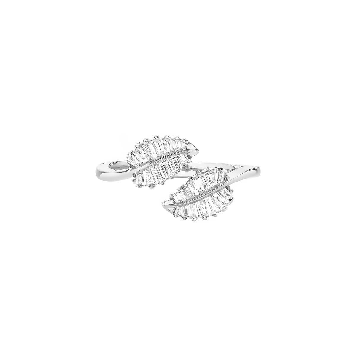 Anita Ko 18k White Gold Diamond Palm Leaf Ring