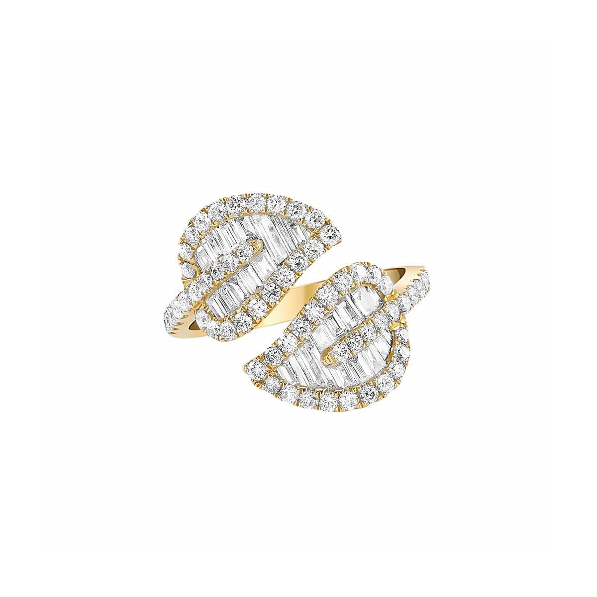 Anita Ko Medium Leaf 18k Gold Diamond Ring