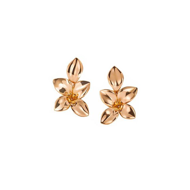 Pasquale Bruni Giardini Segreti 18k Rose Gold Diamond Flower Earrings