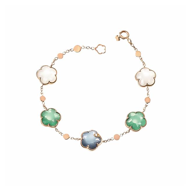 Pasquale Bruni Petit Joli Lunaire 18k Rose Gold Moonstone and Mix Gemstone Bracelet