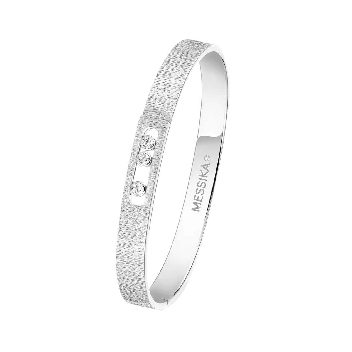 Messika Move Noa 18k Gold Diamond Cisele Bangle Bracelet
