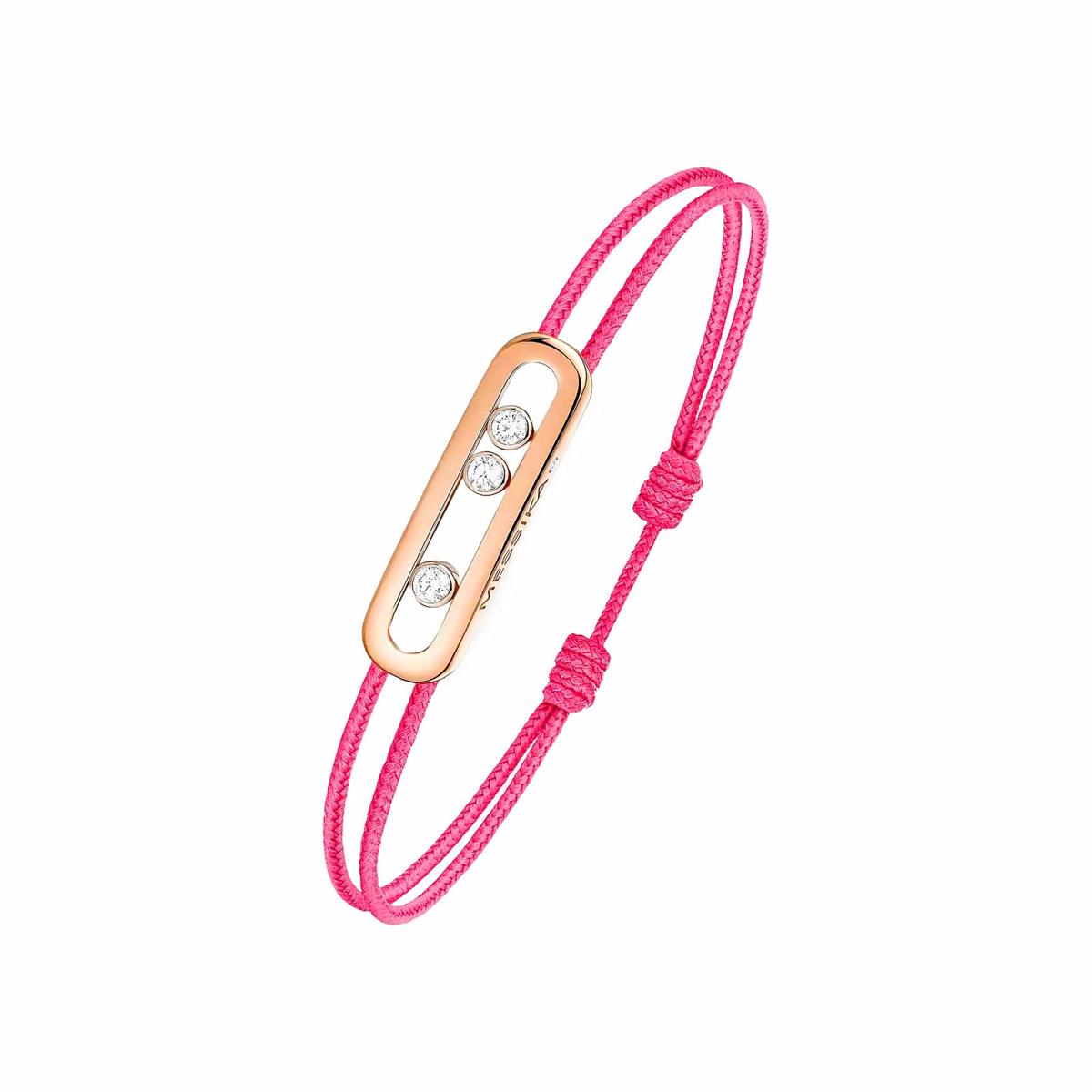 Messika Care(s) 18k Pink Gold Diamond Pink Cord Bracelet