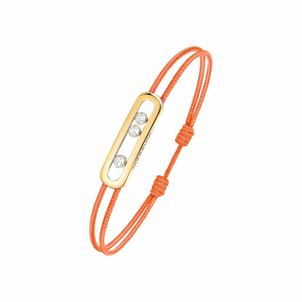 Messika Care(s) 18k Yellow Gold Diamond Orange Cord Bracelet