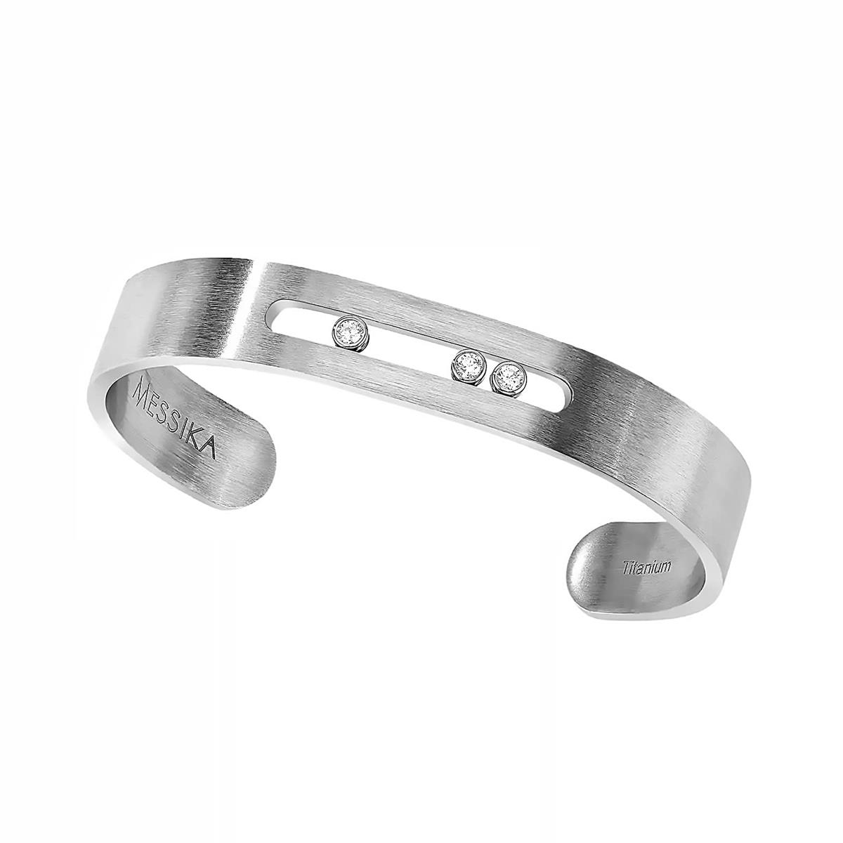 Messika Move Natural Titanium Diamond Large Cuff Bracelet