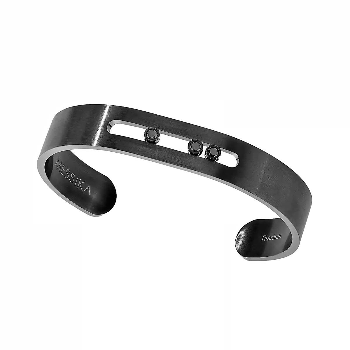 Messika Move Black Titanium & Black Diamond Large Cuff Bracelet