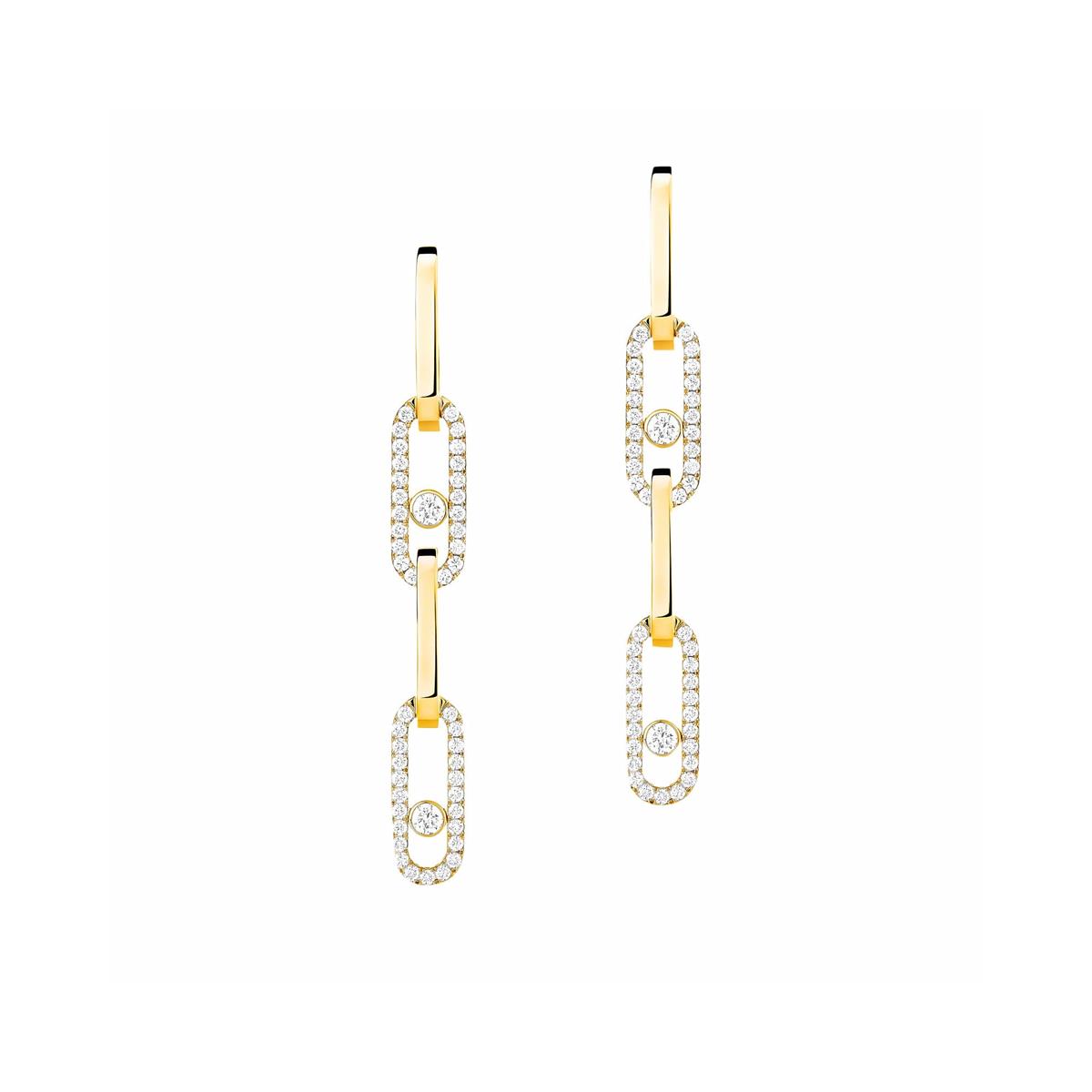 Messika Move Link Yellow Gold Diamond Drop Earrings