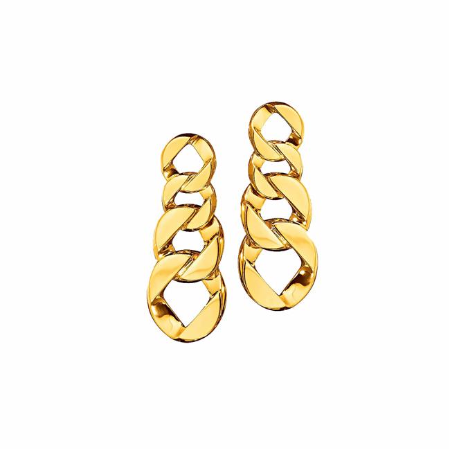 Verdura 18k Yellow Gold Interlocking Curb Link Button Earrings