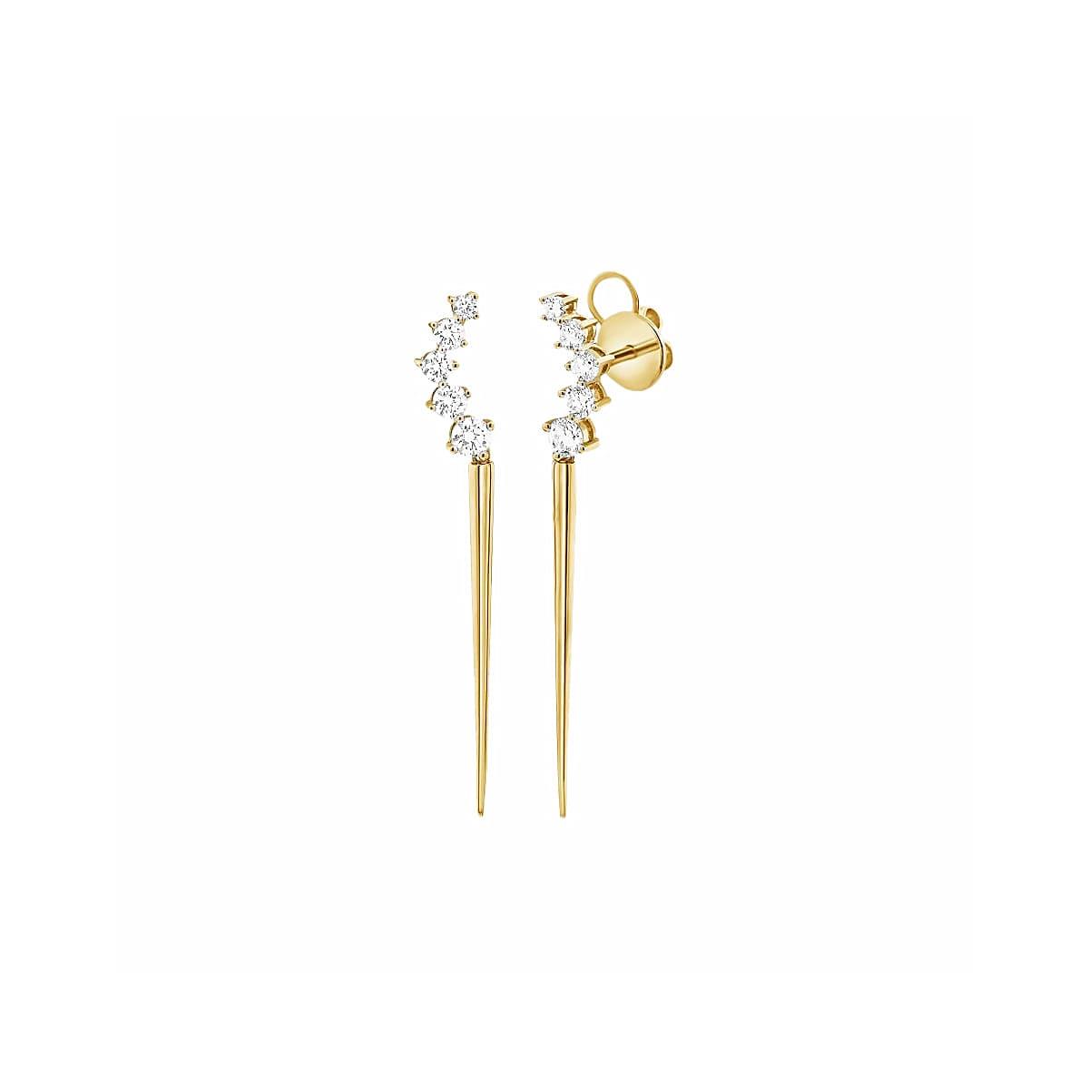 London Collection Yellow Gold Diamond Climber Earrings