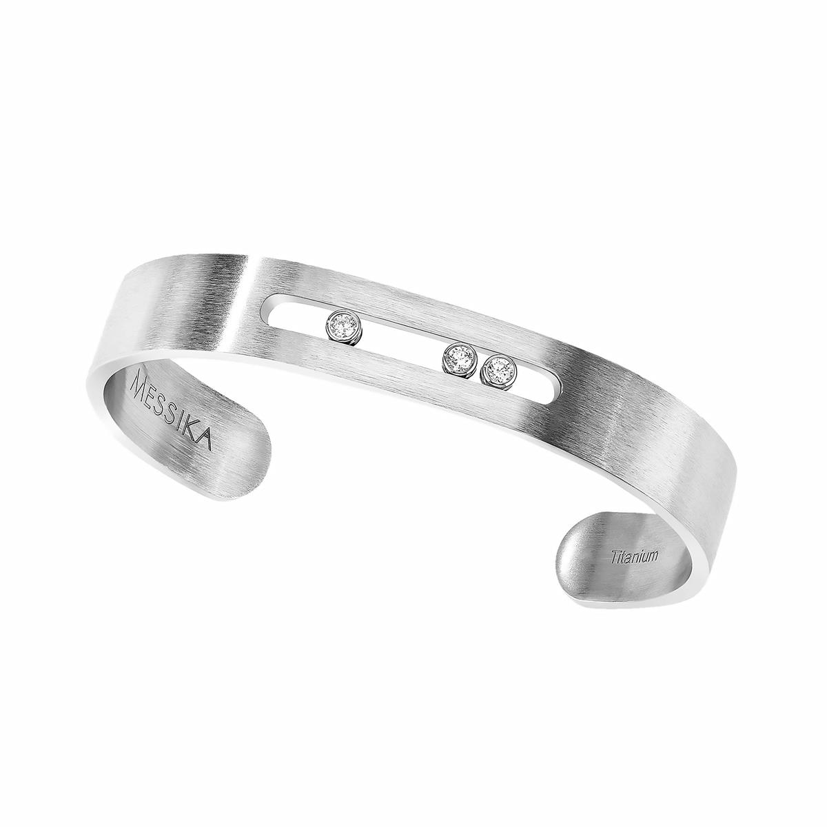 Messika Move Natural Titanium Diamond Extra Large Cuff Bracelet