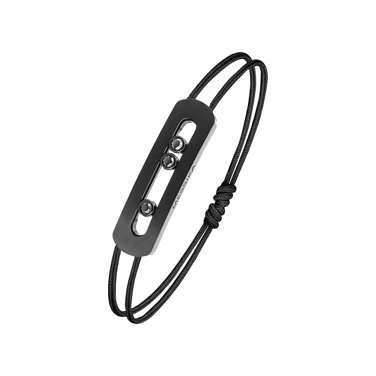 Messika Move Black Titanium & Black Diamond Black Cord Bracelet
