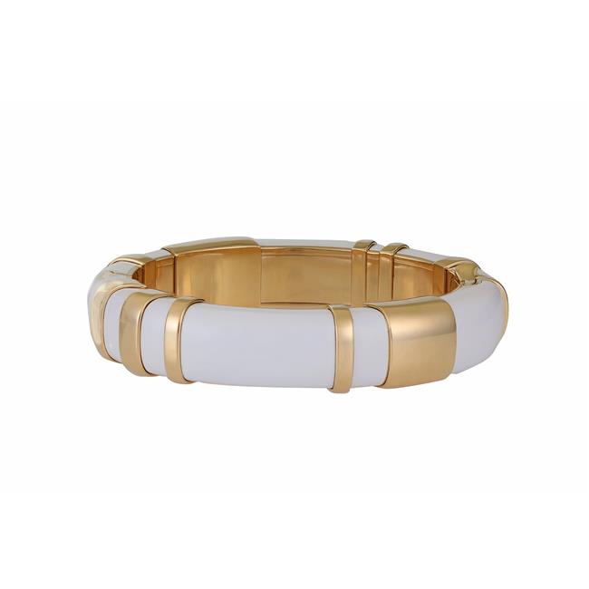 Verdura Palermo 18k Yellow Gold White Ceramic Bracelet