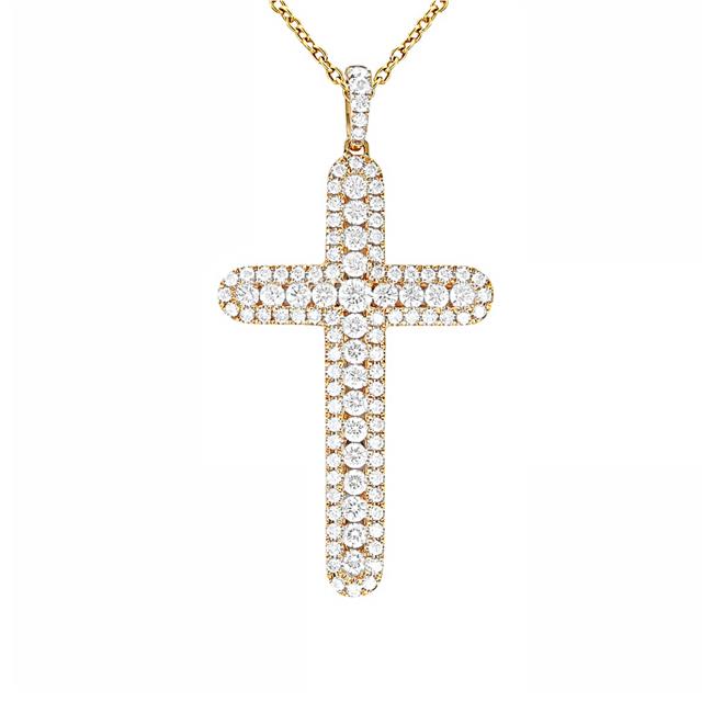 London Collection 18k Yellow Gold Cross Pendant Necklace
