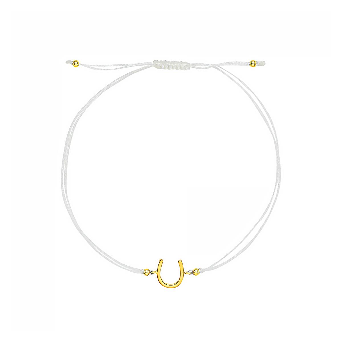 Karina Brez Lucky Horseshoe 14k Yellow Gold Horseshoe String Bracelet