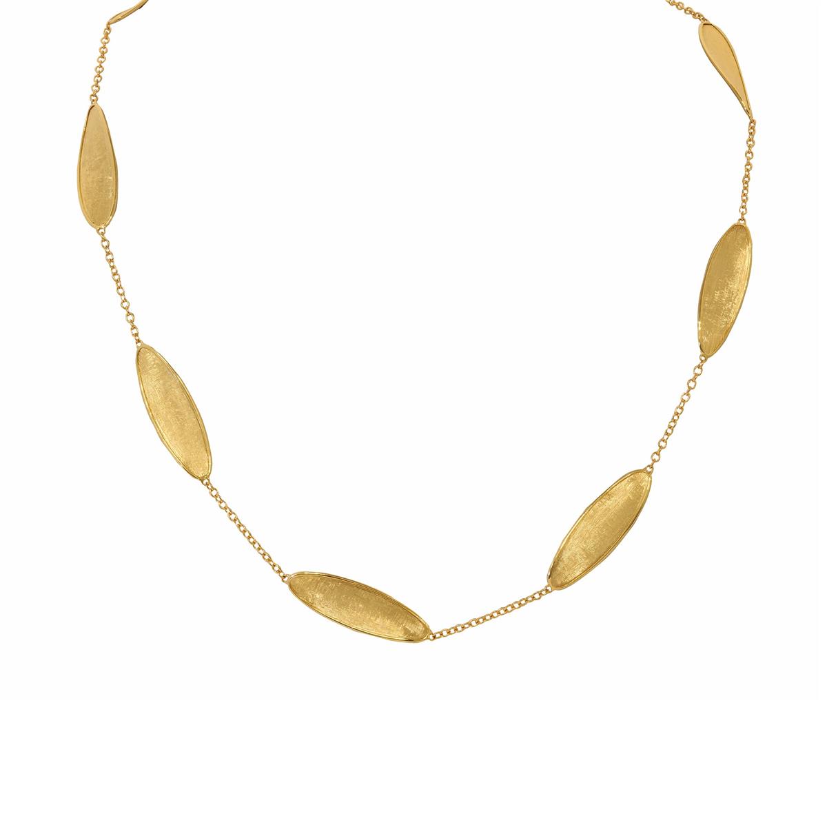 Marco Bicego Lunaria 18k Yellow Gold Twisted Leaf Chain Necklace