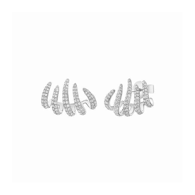 London Collection 14k White Gold Diamond Crawler Earrings