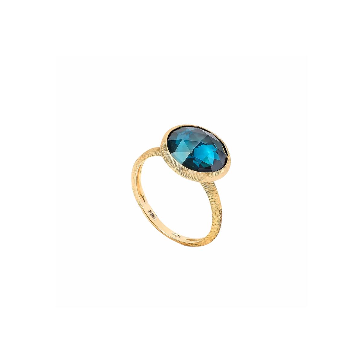 Marco Bicego Jaipur Color 18k Yellow Gold London Blue Topaz Gemstone Ring