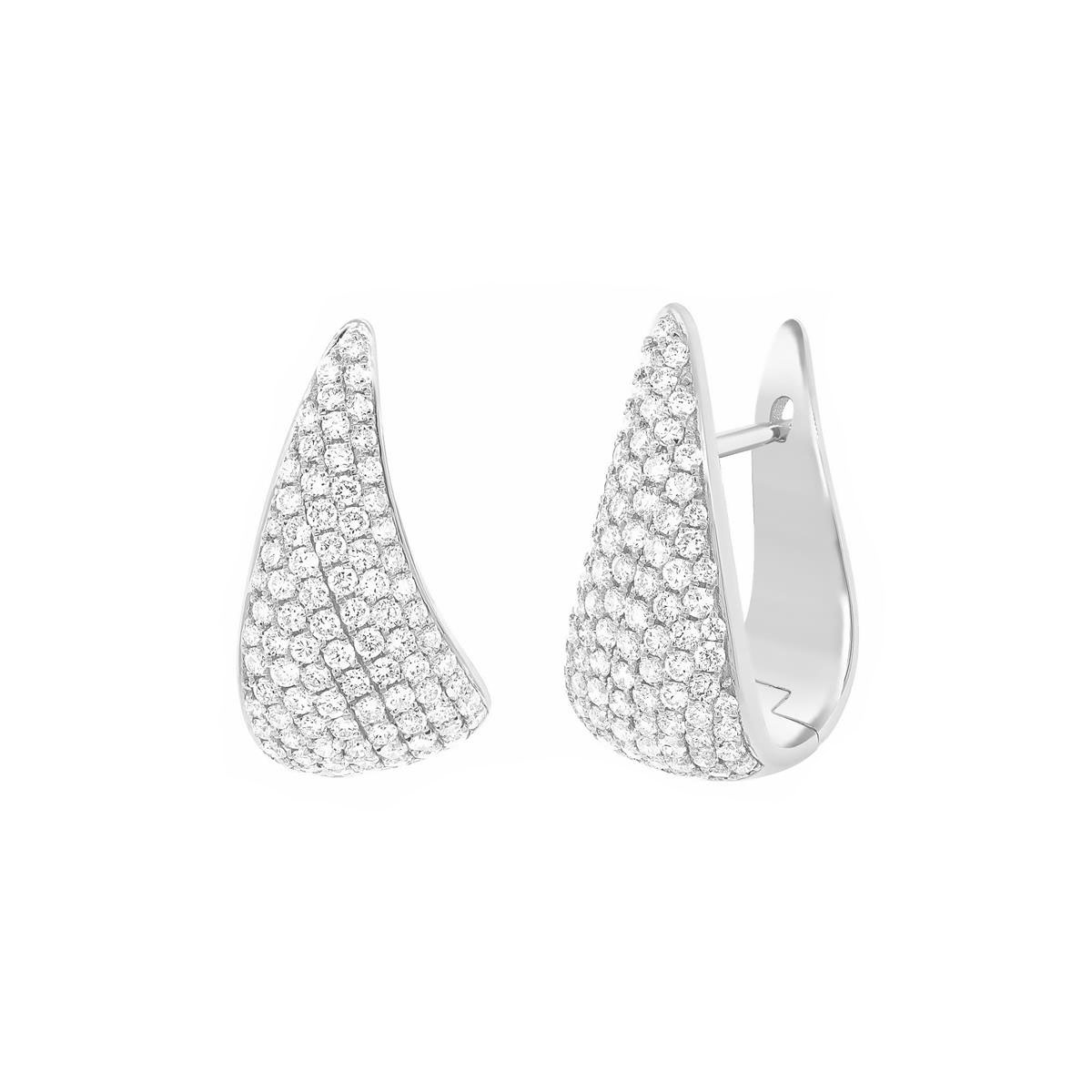 London Collection 14k Gold Pave Diamond Teardrop Earring