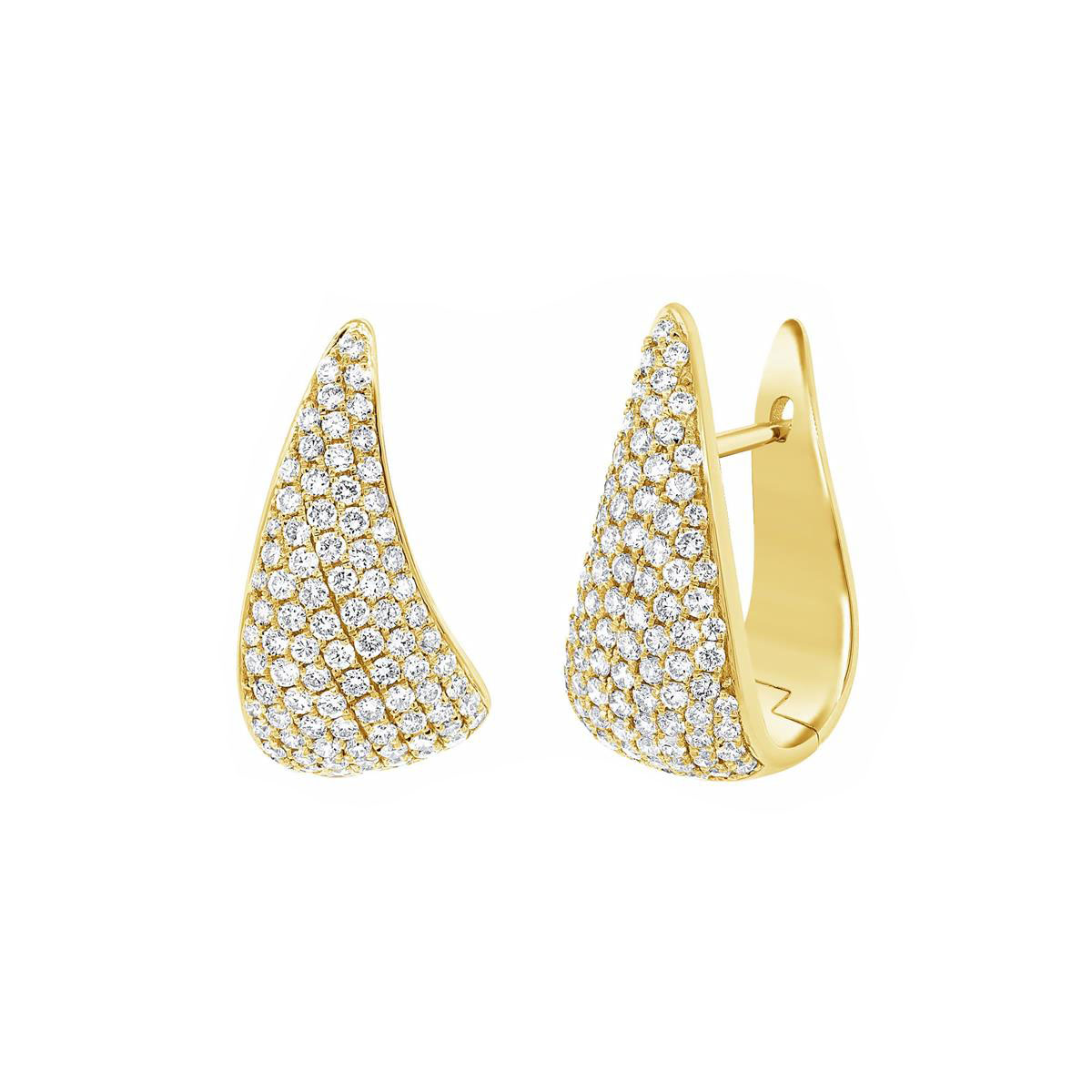 London Collection 14k Gold Pave Diamond Teardrop Earring