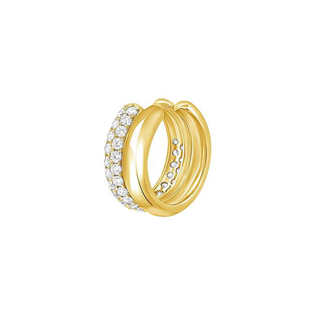 London Collection Two Tone Diamond Double Row Ear Cuff