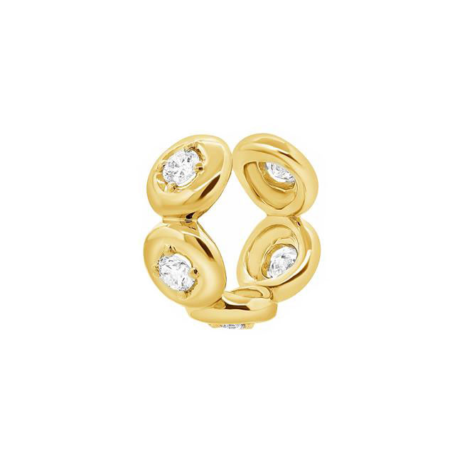 London Collection 14k Yellow Gold Diamond Pretzel Ear Cuff