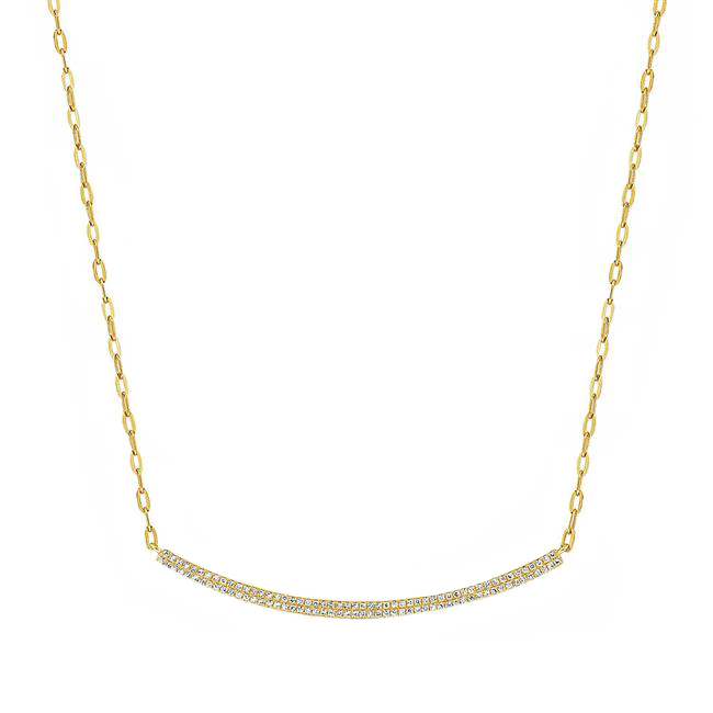 London Collection 14k Yellow Gold Diamond Smile Pendant