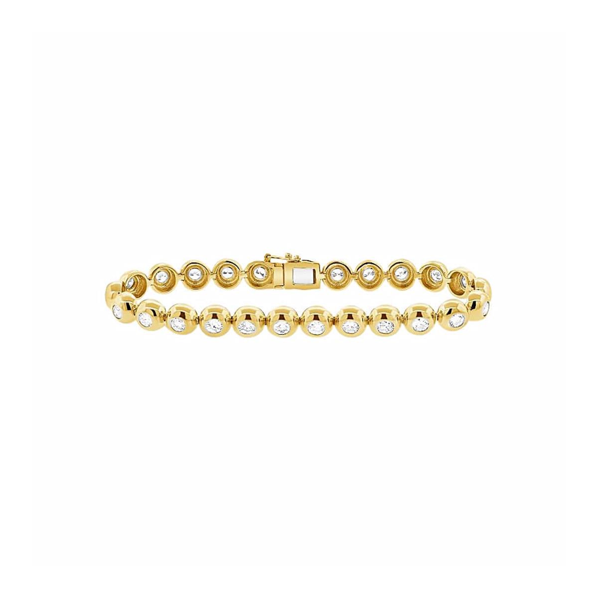 London Collection Yellow Gold Bezel Diamond Tennis Bracelet