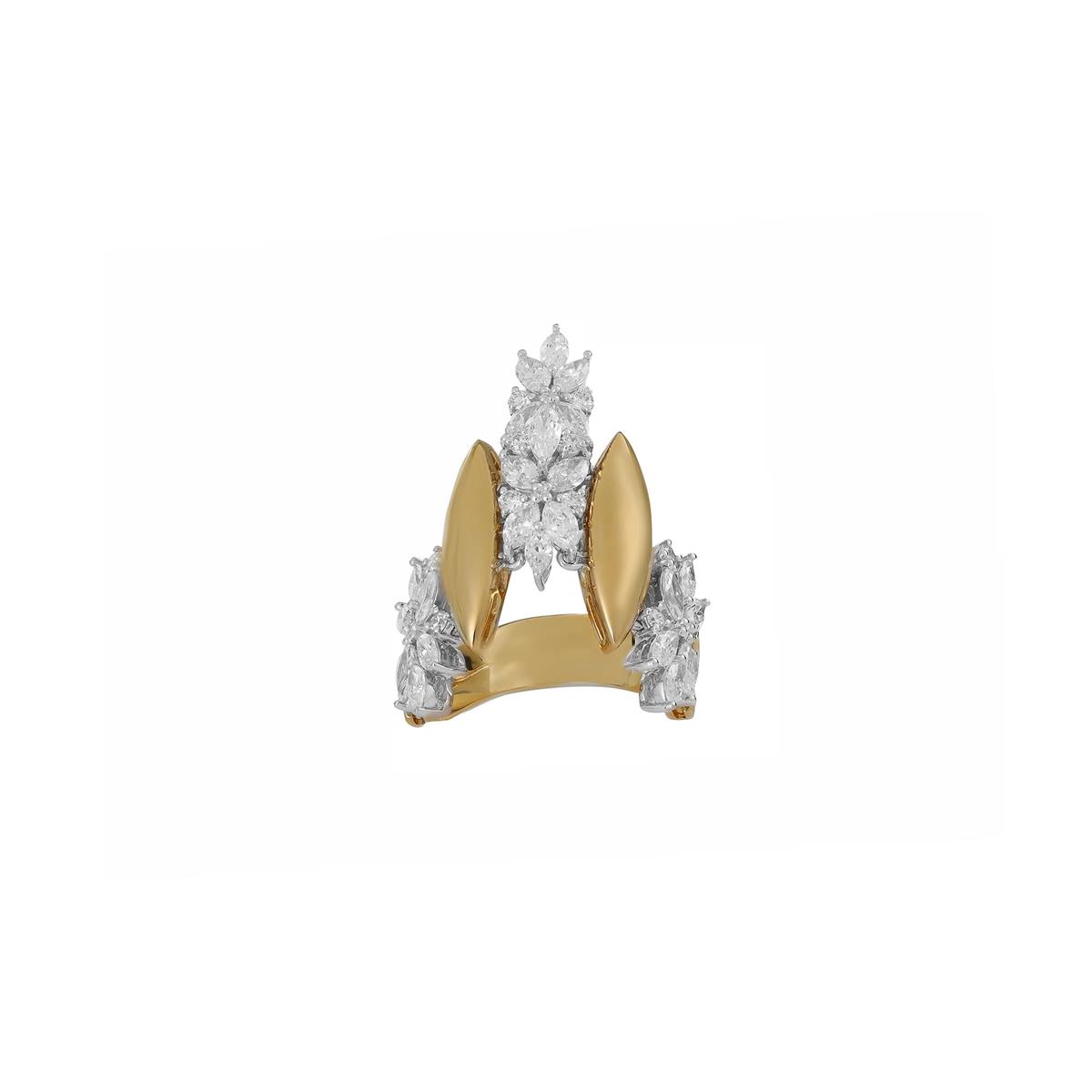 Yeprem 18k Two Tone Diamond Cluster Ring