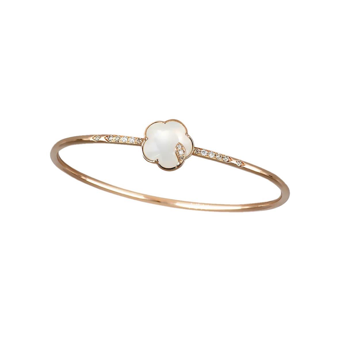 Pasquale Bruni Petit Joli 18k Rose Gold Diamond Pearl of the Moon Bangle Bracelet