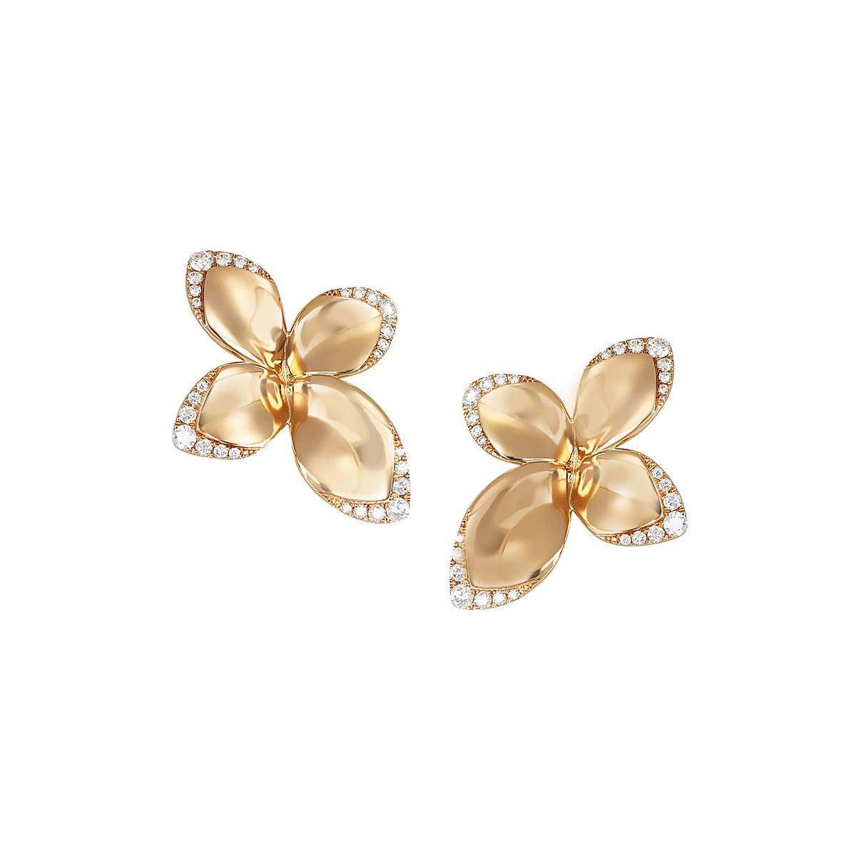 Pasquale Bruni Giardini Segreti 18k Rose Gold Diamond Stud Earrings