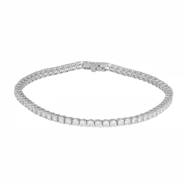 London Collection 14k White Gold Diamond 4 Prong Tennis Bracelet