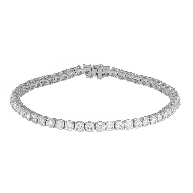 London Collection 14k White Gold Diamond 4 Prong Tennis Bracelet