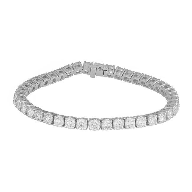 London Collection 14k White Gold Diamond 4 Prong Tennis Bracelet
