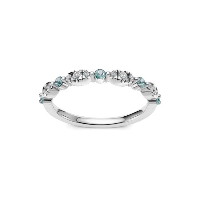 TWO By London 14k White Gold Alternating Diamond And Gemstone Band