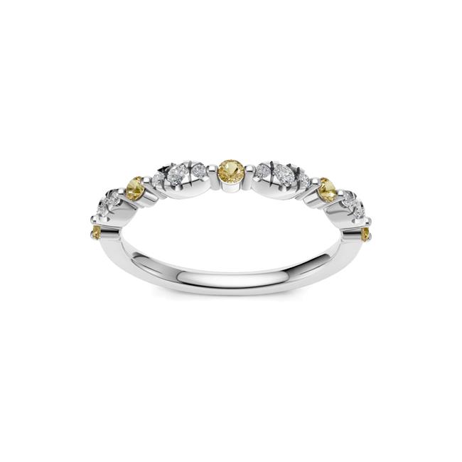 TWO By London 14k White Gold Alternating Diamond And Gemstone Band