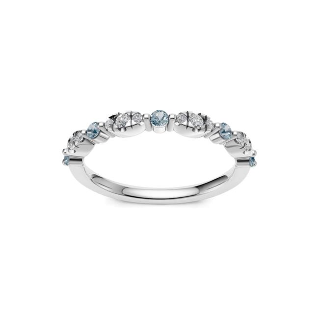 TWO By London 14k White Gold Alternating Diamond And Gemstone Band