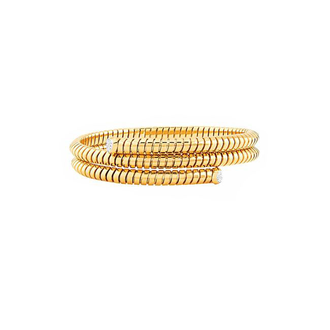 Marina B Trisolina 18k Yellow Gold Diamond Triple Bangle