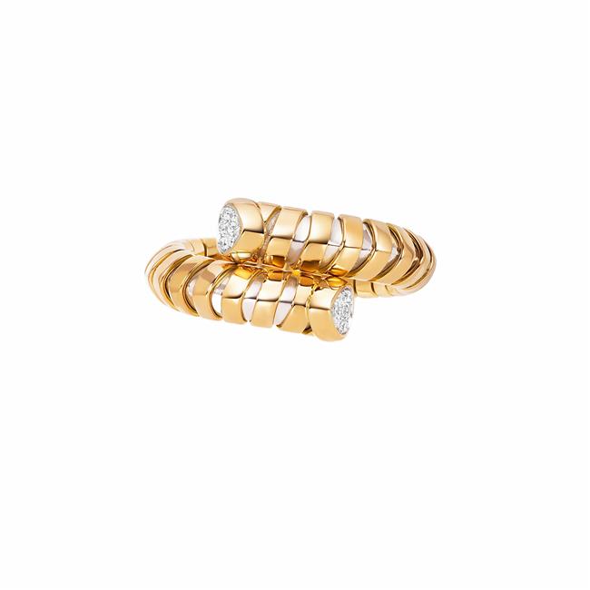Marina B Trisolina 18k Yellow Gold Diamond Bypass Ring
