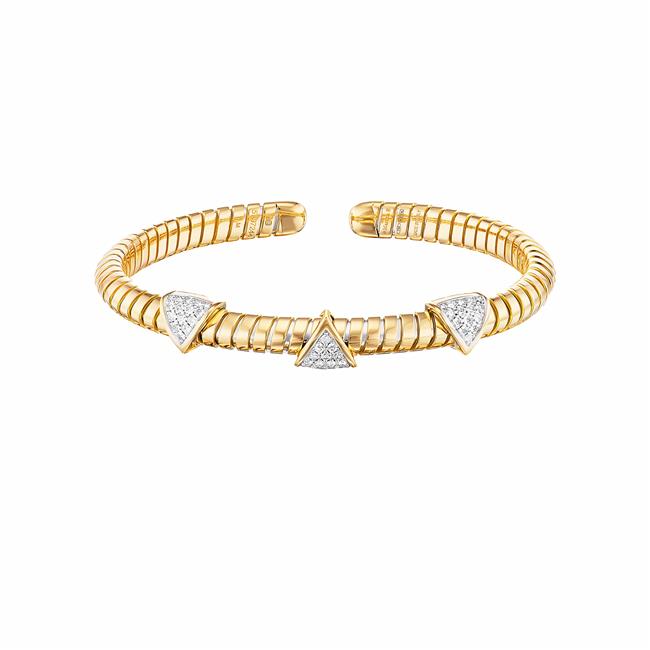 Marina B Trisolina 18k Yellow Gold Diamond 3 Claw Bracelet