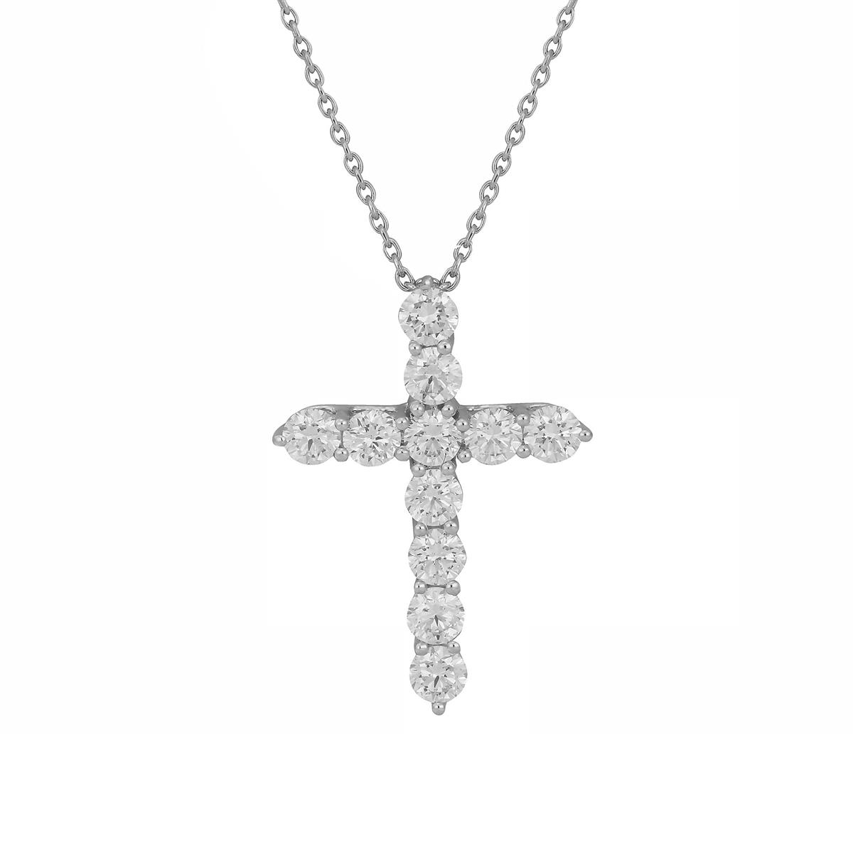 London Collection 14k Gold Diamond Cross Pendant Necklace