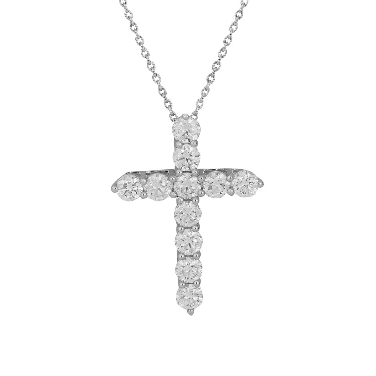 London Collection 14k Gold Diamond Cross Pendant Necklace