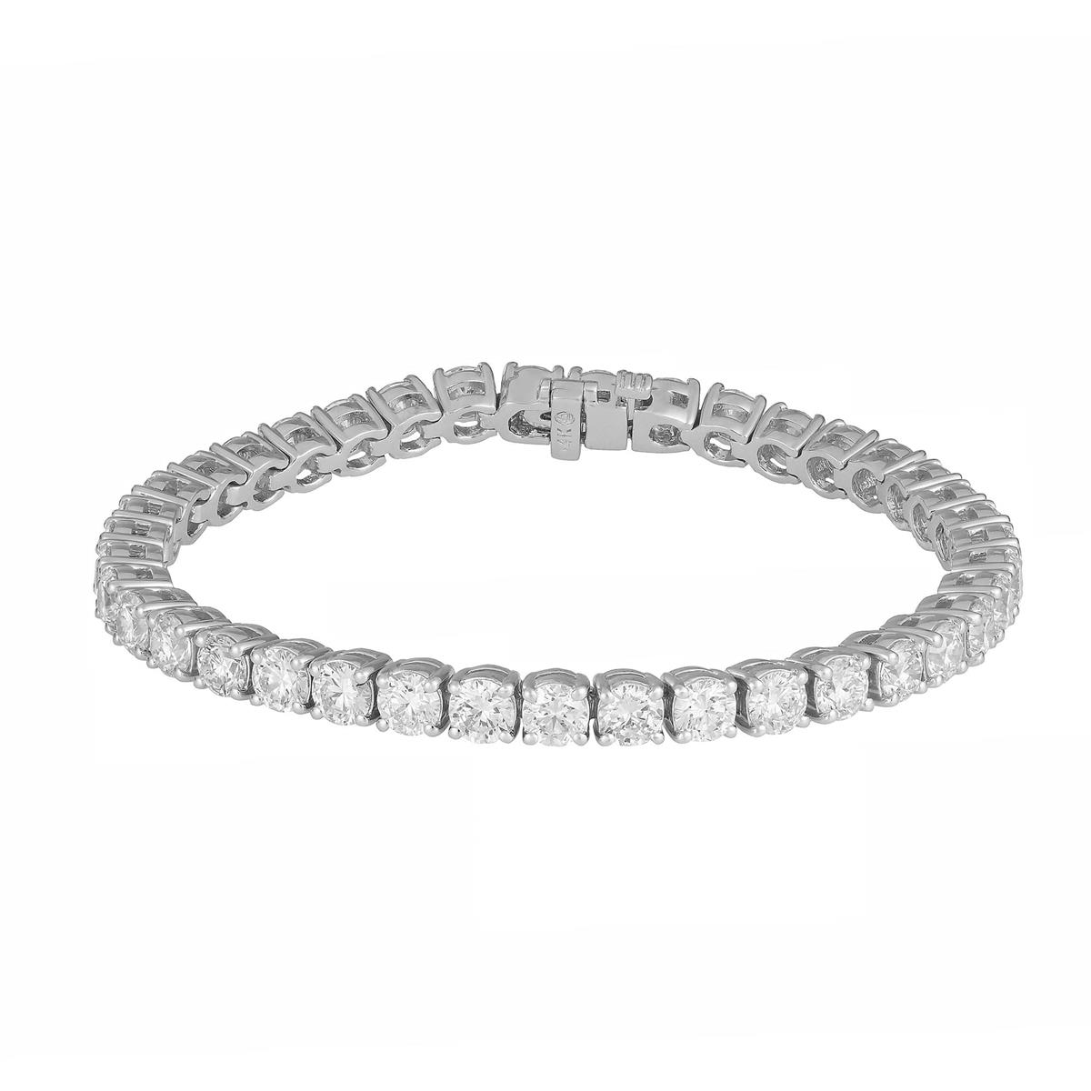 London Collection 14k White Gold Diamond 4 Prong Tennis Bracelet 12.00cts