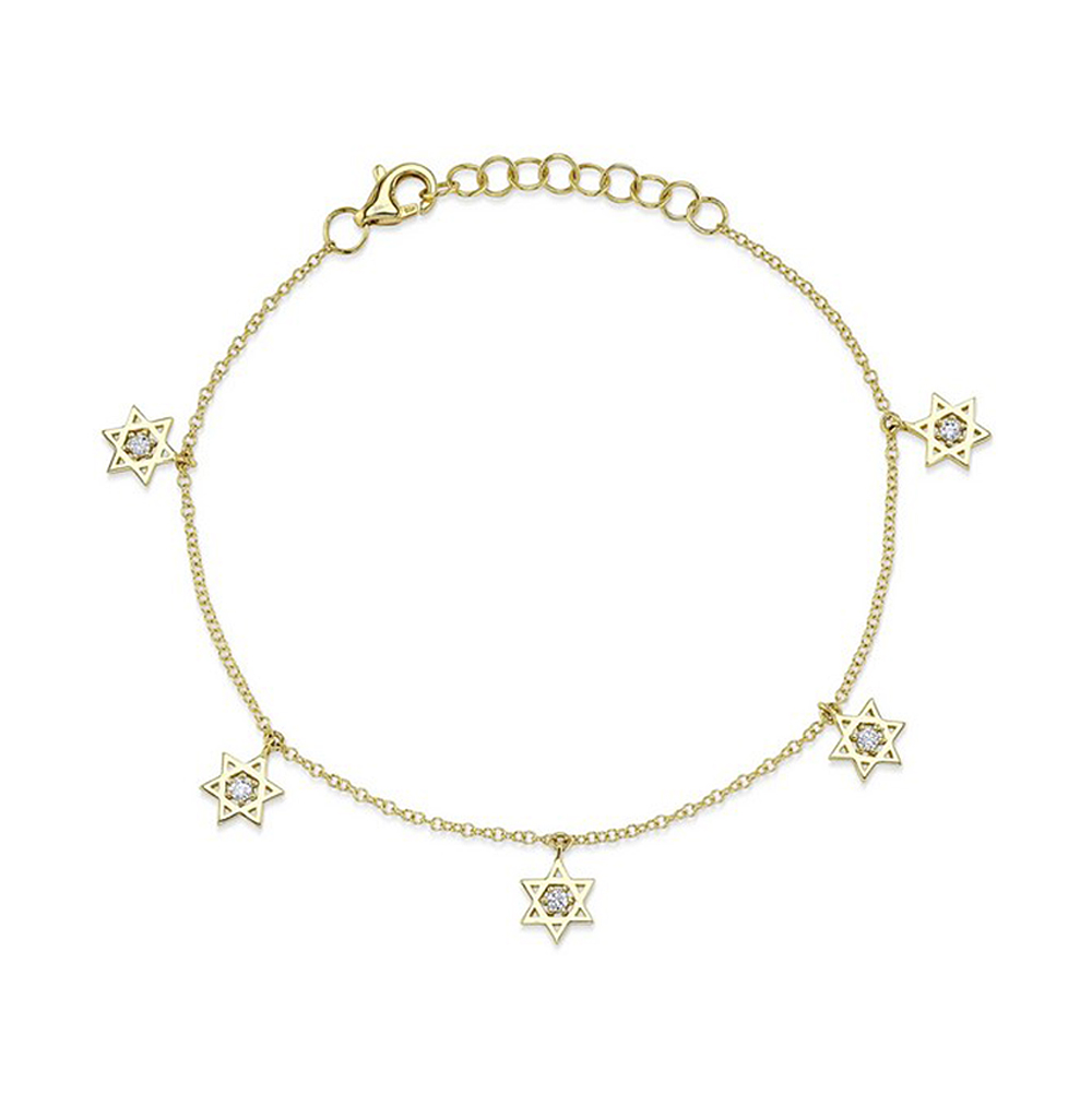 London Collection Yellow Gold Diamond Star of David Bracelet