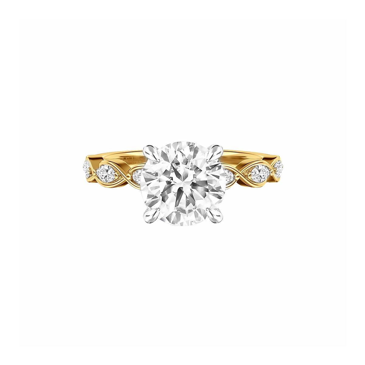 Gabriel & Co Bridal Claudia Two Tone Mixed Diamond Engagement Ring