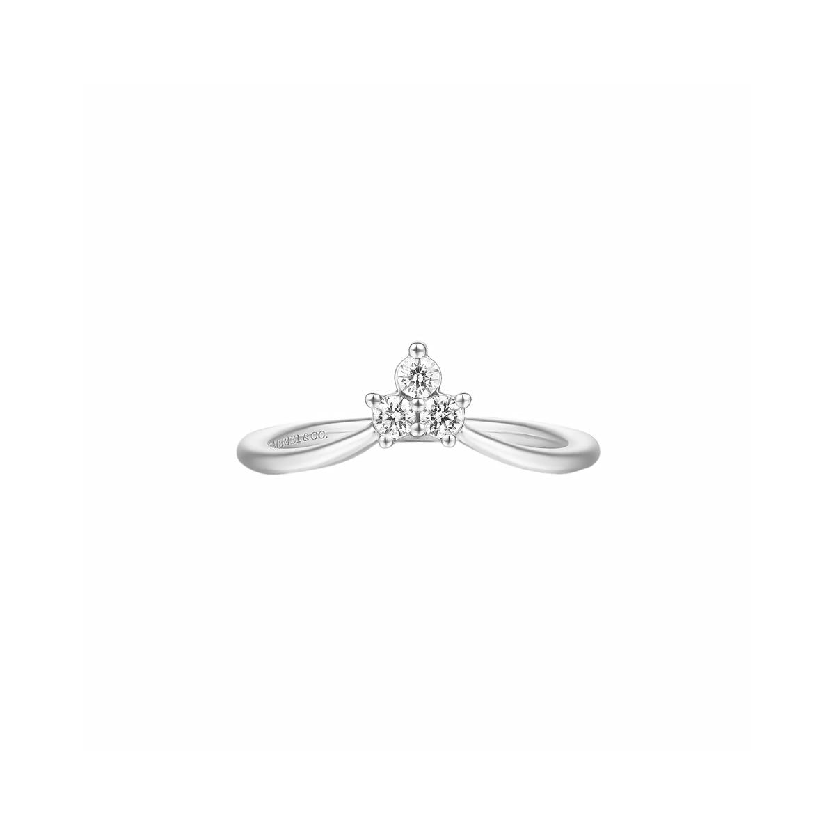 Gabriel & Co Bridal 14k White Gold Diamond Contour Wedding Band