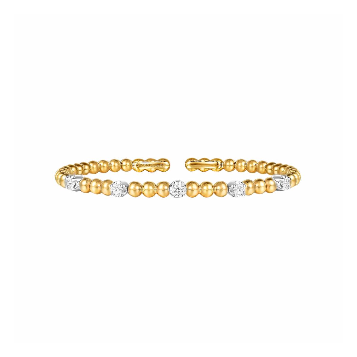 Gabriel & Co Bujukan Two Tone Diamond Split Bangle Bracelet  