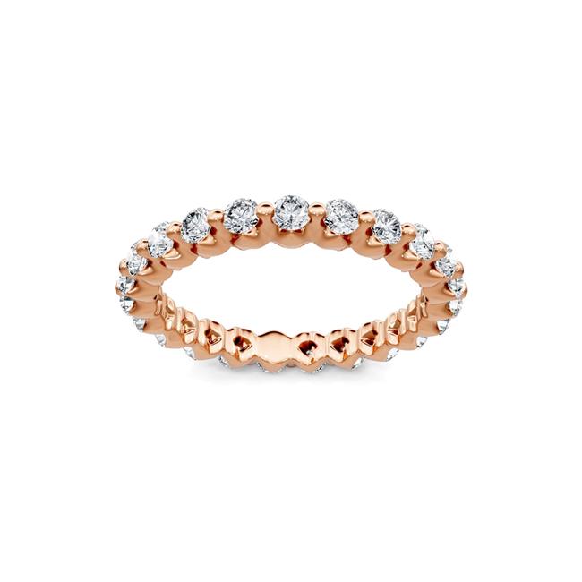 TWO By London 14k Rose Gold Diamond Single Prong Eternity Band