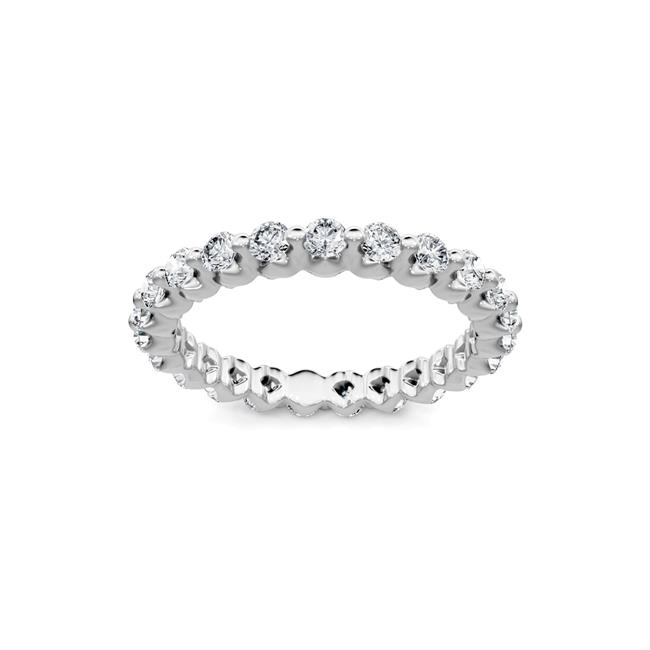 TWO By London 14k White Gold Diamond Single Prong Eternity Band